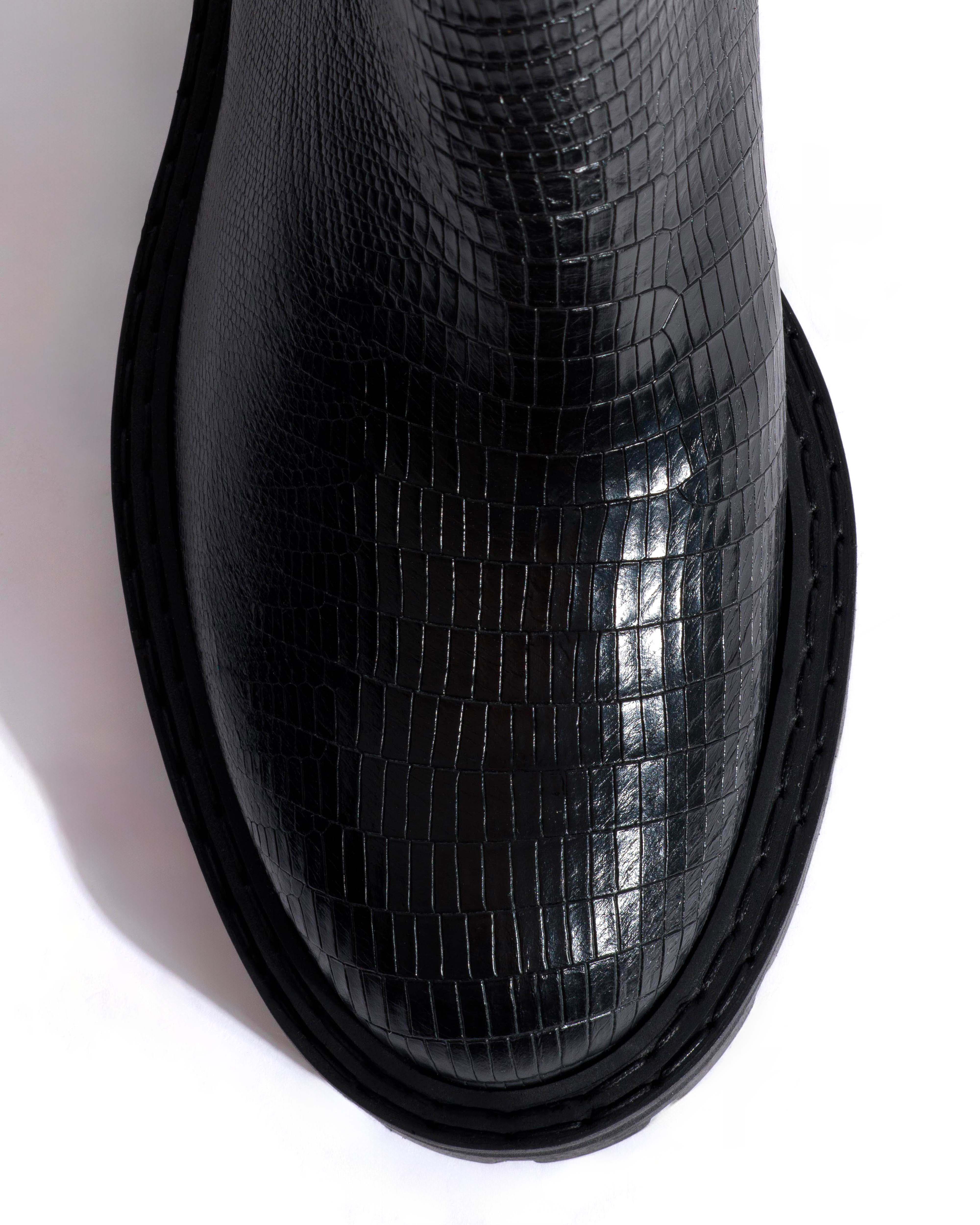 Haily low cut Calf lizard Black