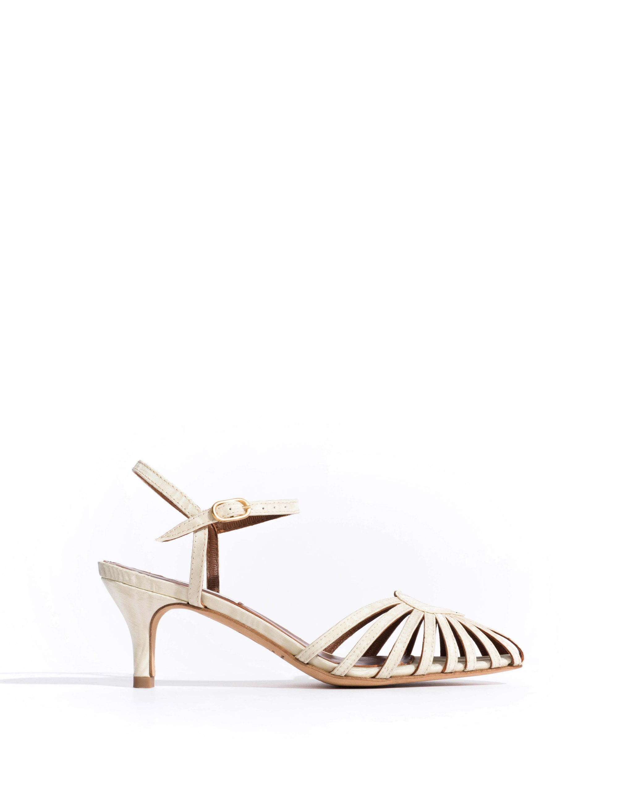 Keesha 55 Glossy moire Ivory - Anonymous Copenhagen Heels