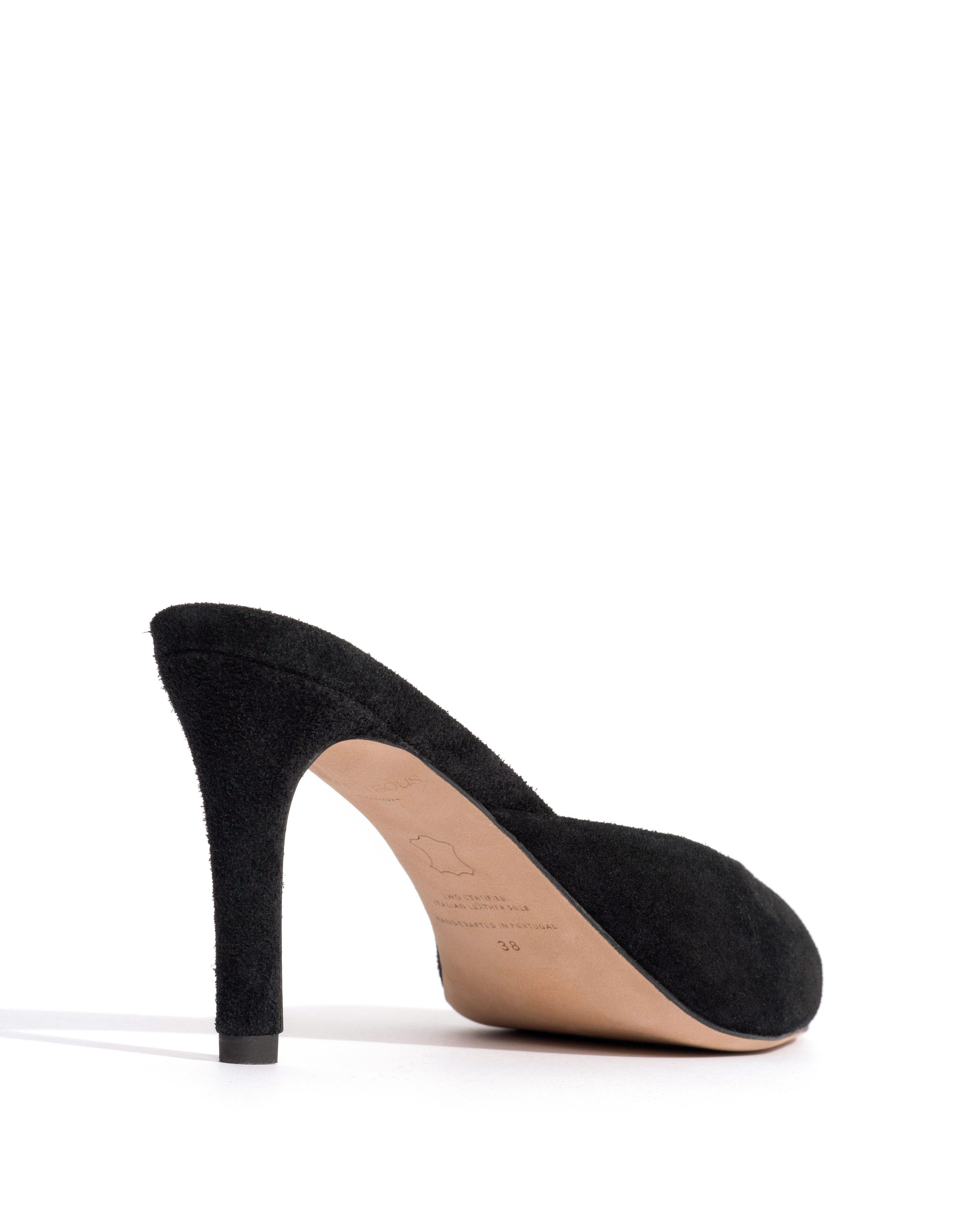 Mazy 75 Calf suede & lining Black & silver