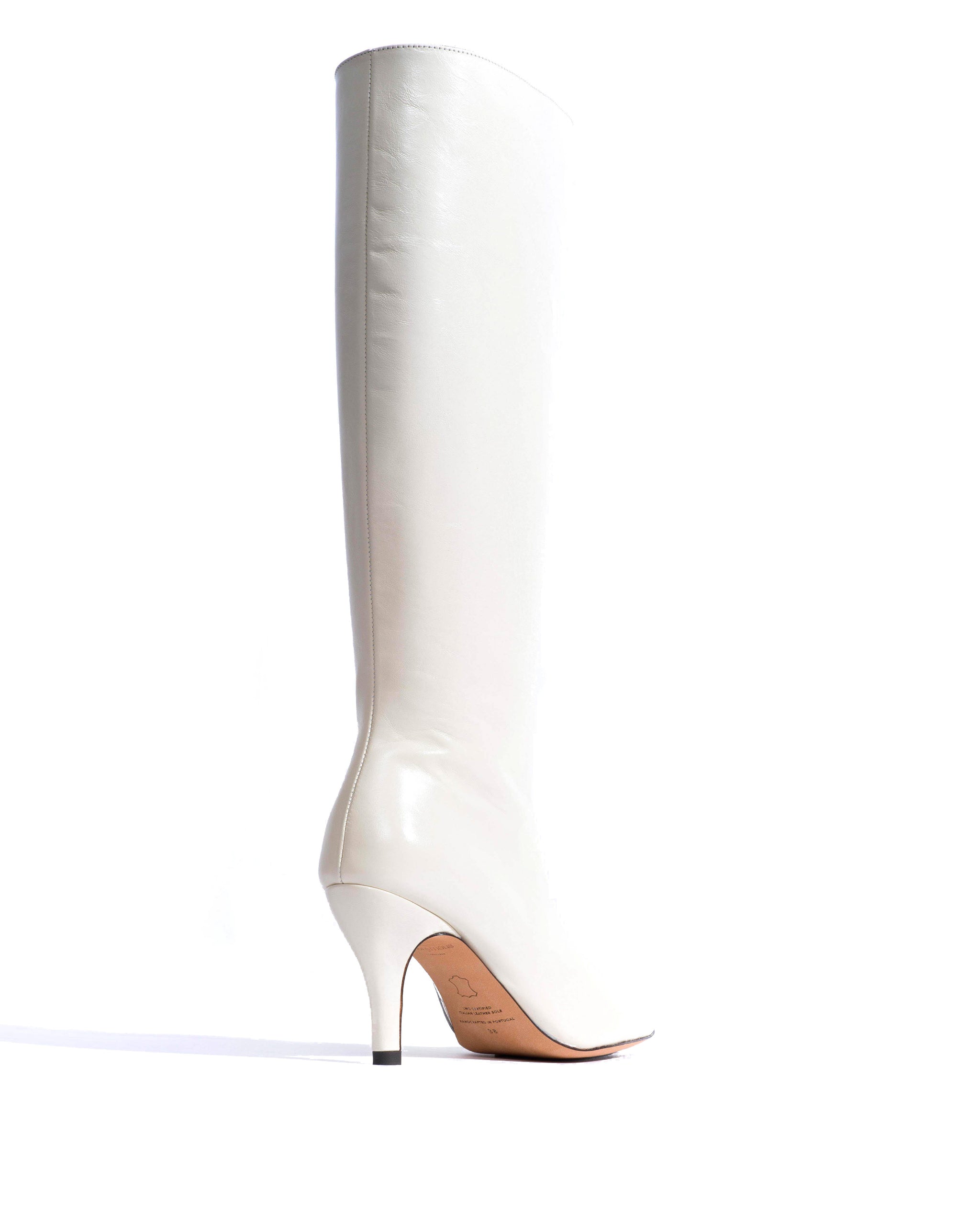 Kali 80 Crinkled polished goat White sand - Anonymous Copenhagen High shaft boots