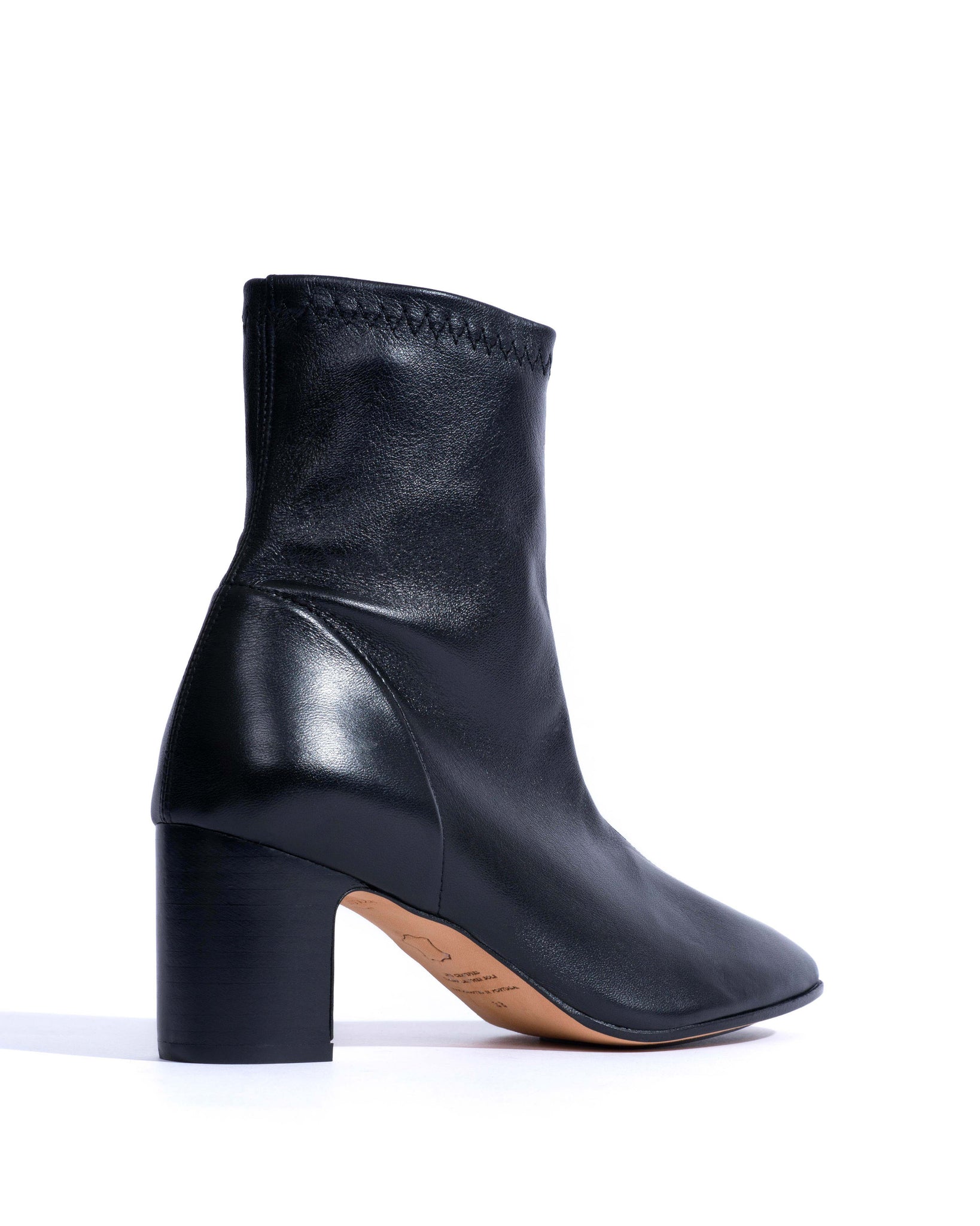 Hanny 55 stacked stretch Silky lamb Black