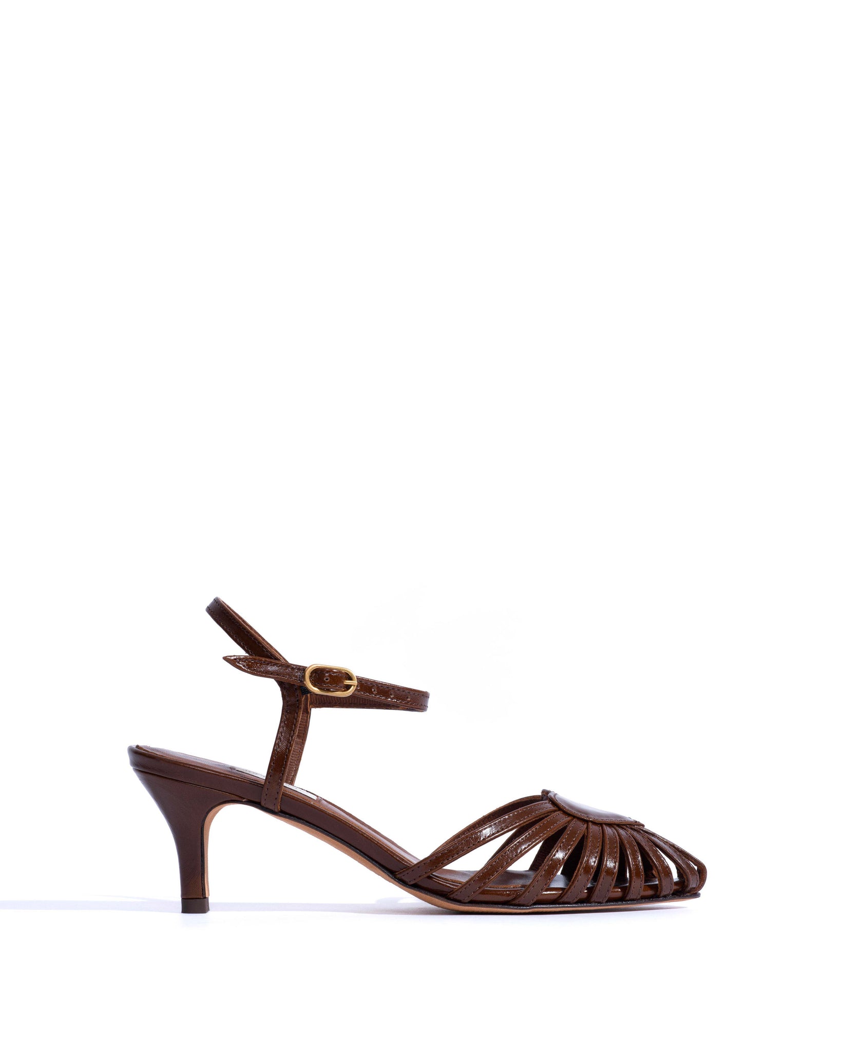 Keesha 55 Crinkled polished goat Caramel brown