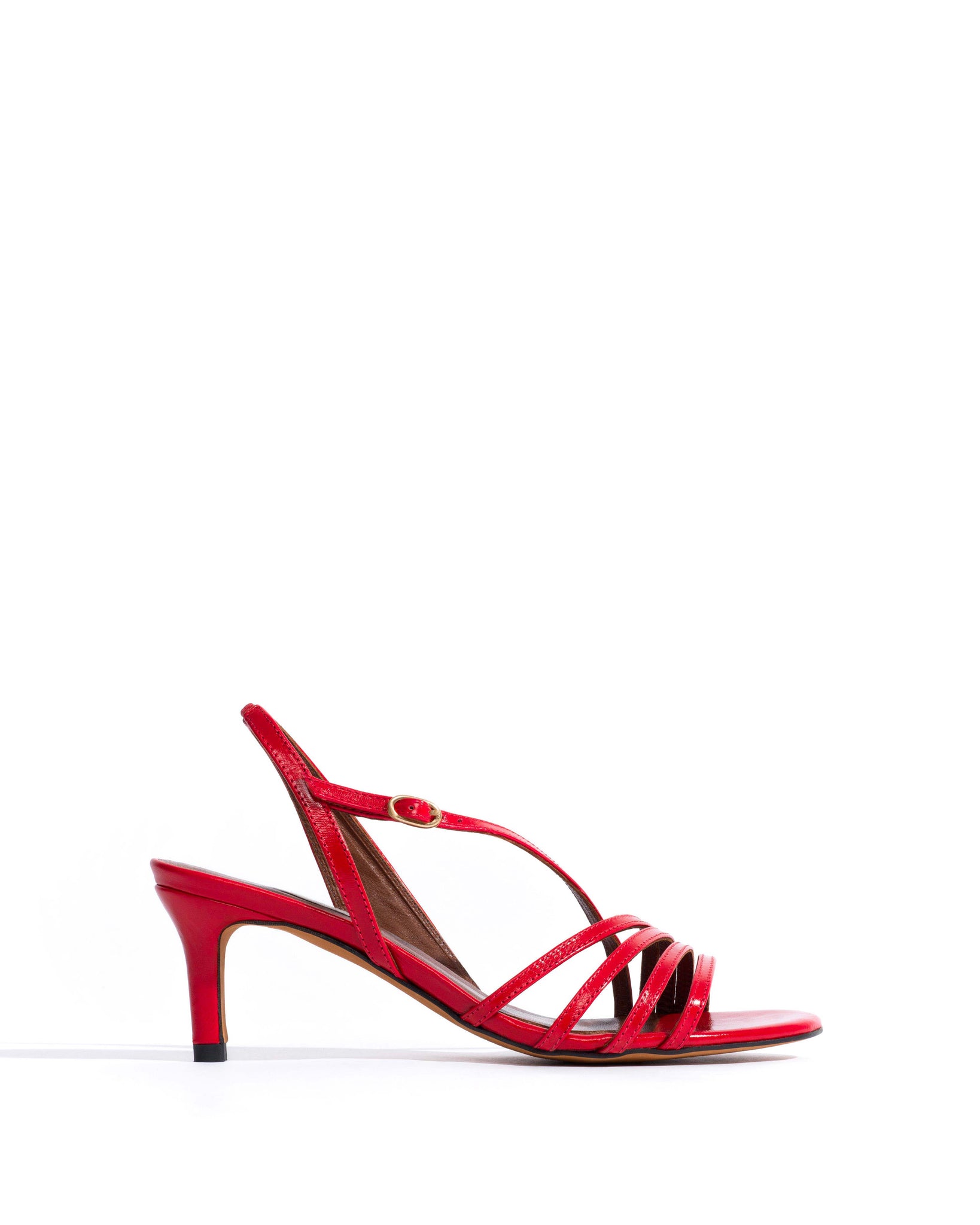 Naia 55 Crinkled polished goat Scarlet