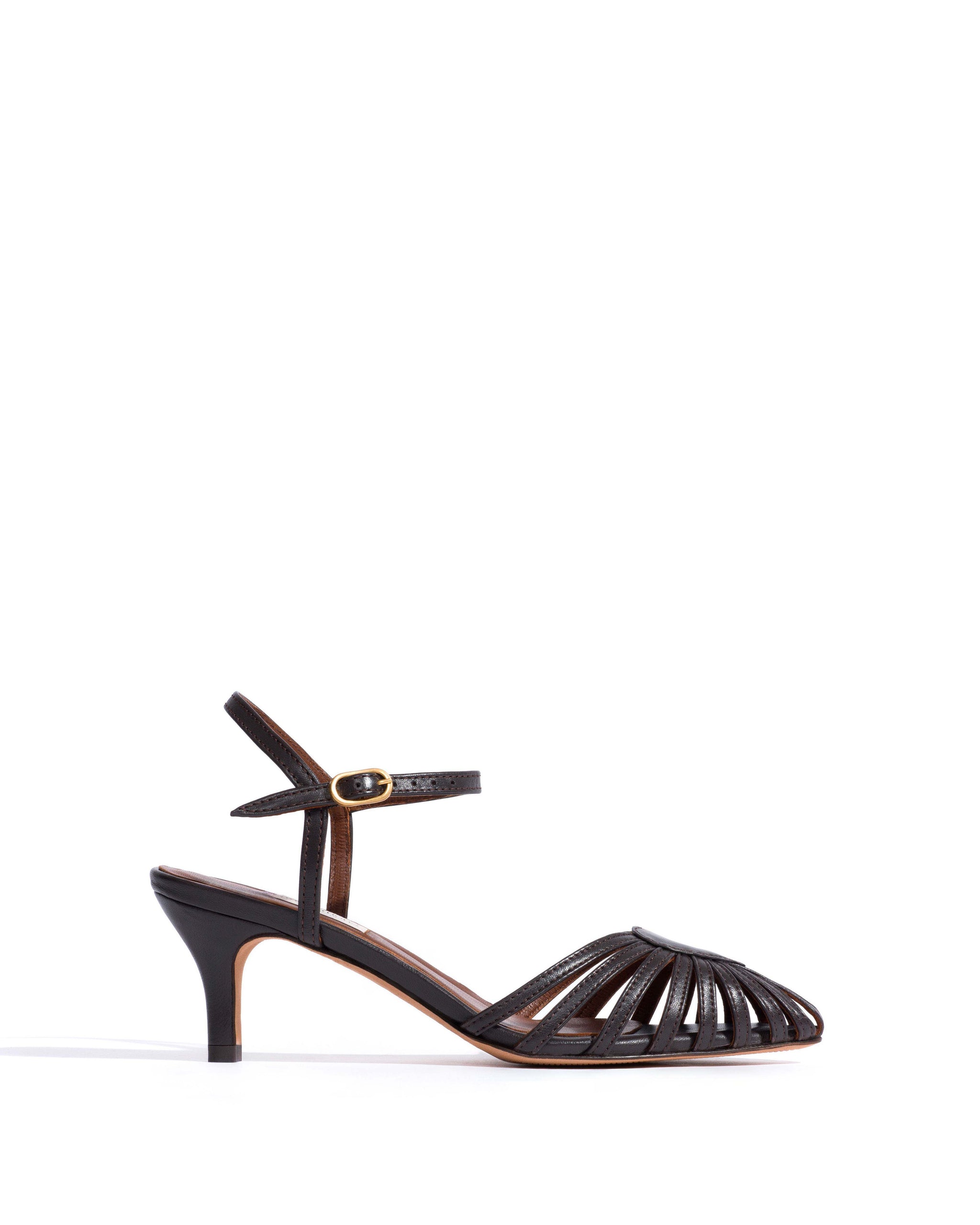 Keesha 55 Shiny lamb Espresso brown - Anonymous Copenhagen Heels