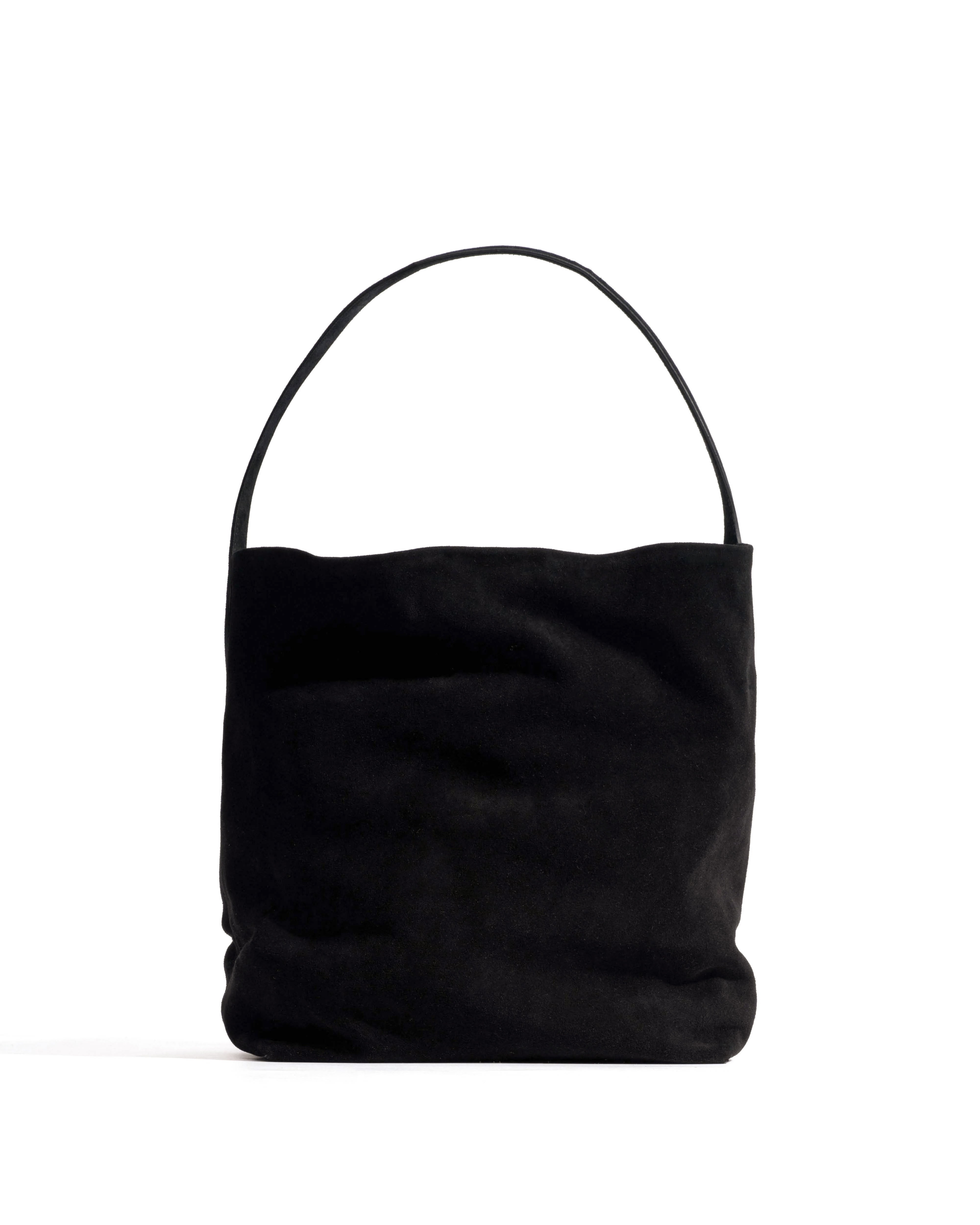 Versa slouchy everyday bag Calf suede Black