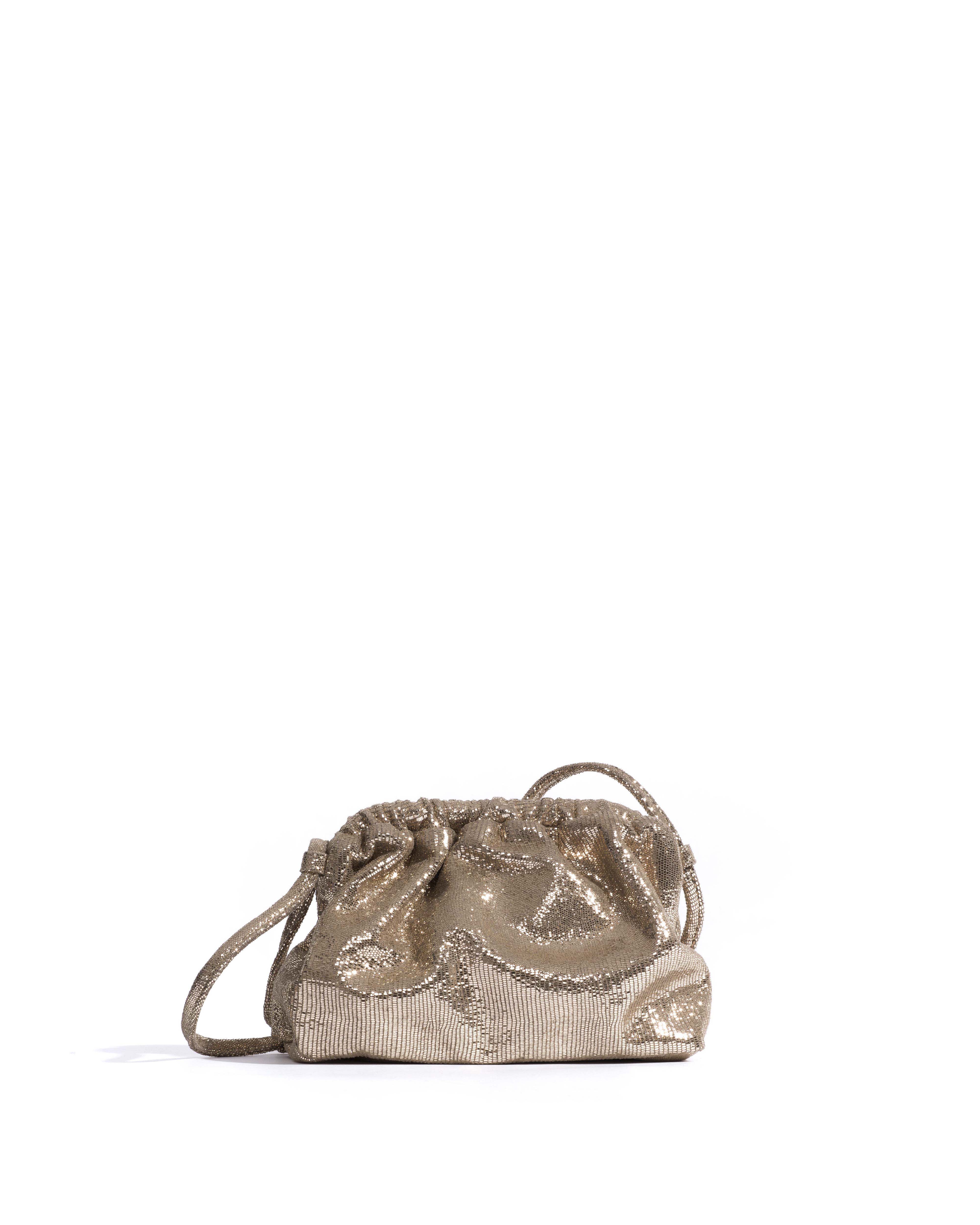 Hally petite cloud bag Lizard metallic goat Vintage champagne
