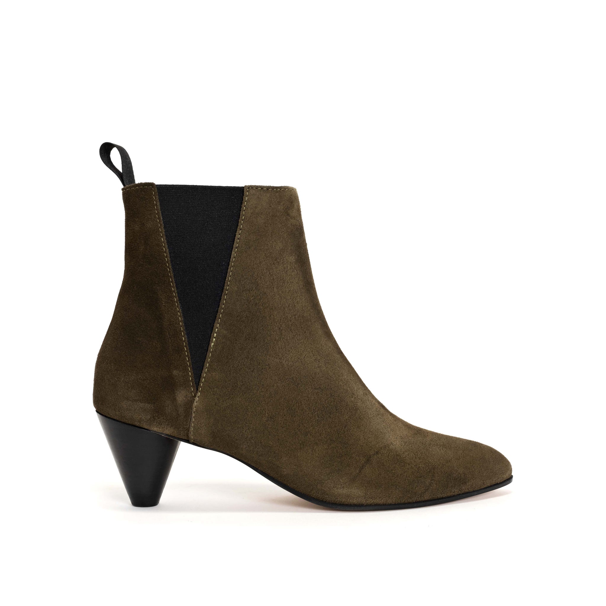 Clivia 50 cone Calf suede Moss green - Anonymous Copenhagen