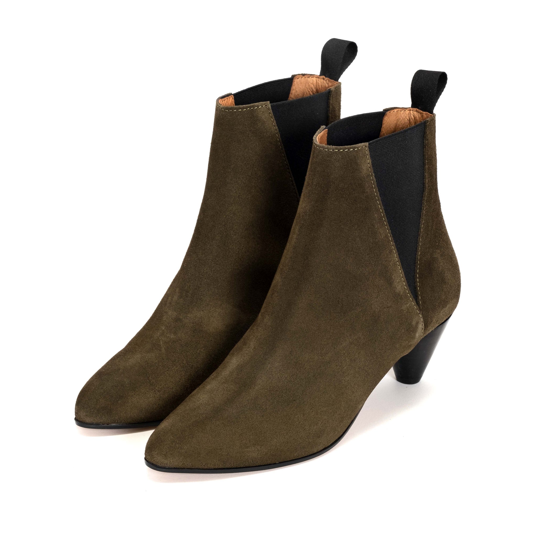Clivia 50 cone Calf suede Moss green - Anonymous Copenhagen
