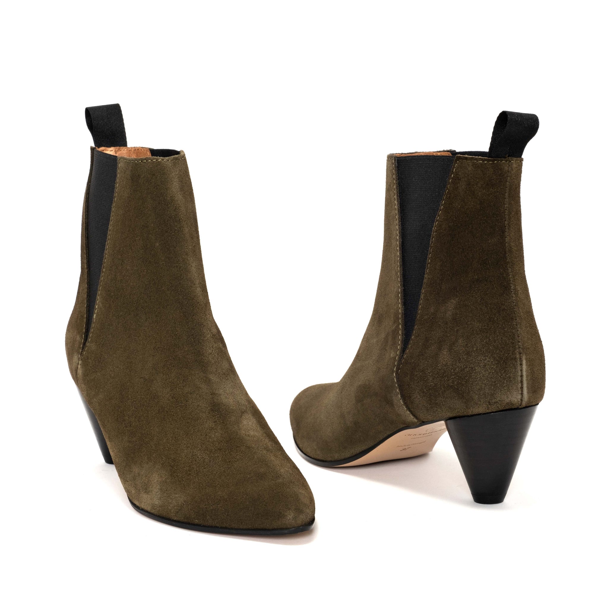 Clivia 50 cone Calf suede Moss green - Anonymous Copenhagen
