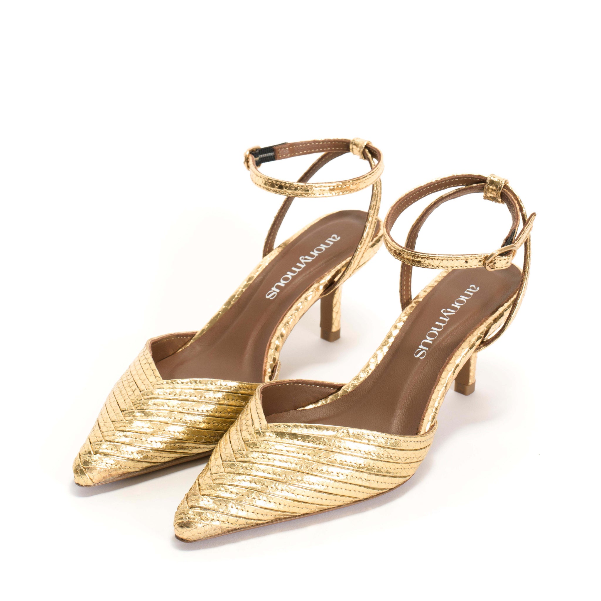 Givia 55 pin Snake metallic calf Gold - Anonymous Copenhagen