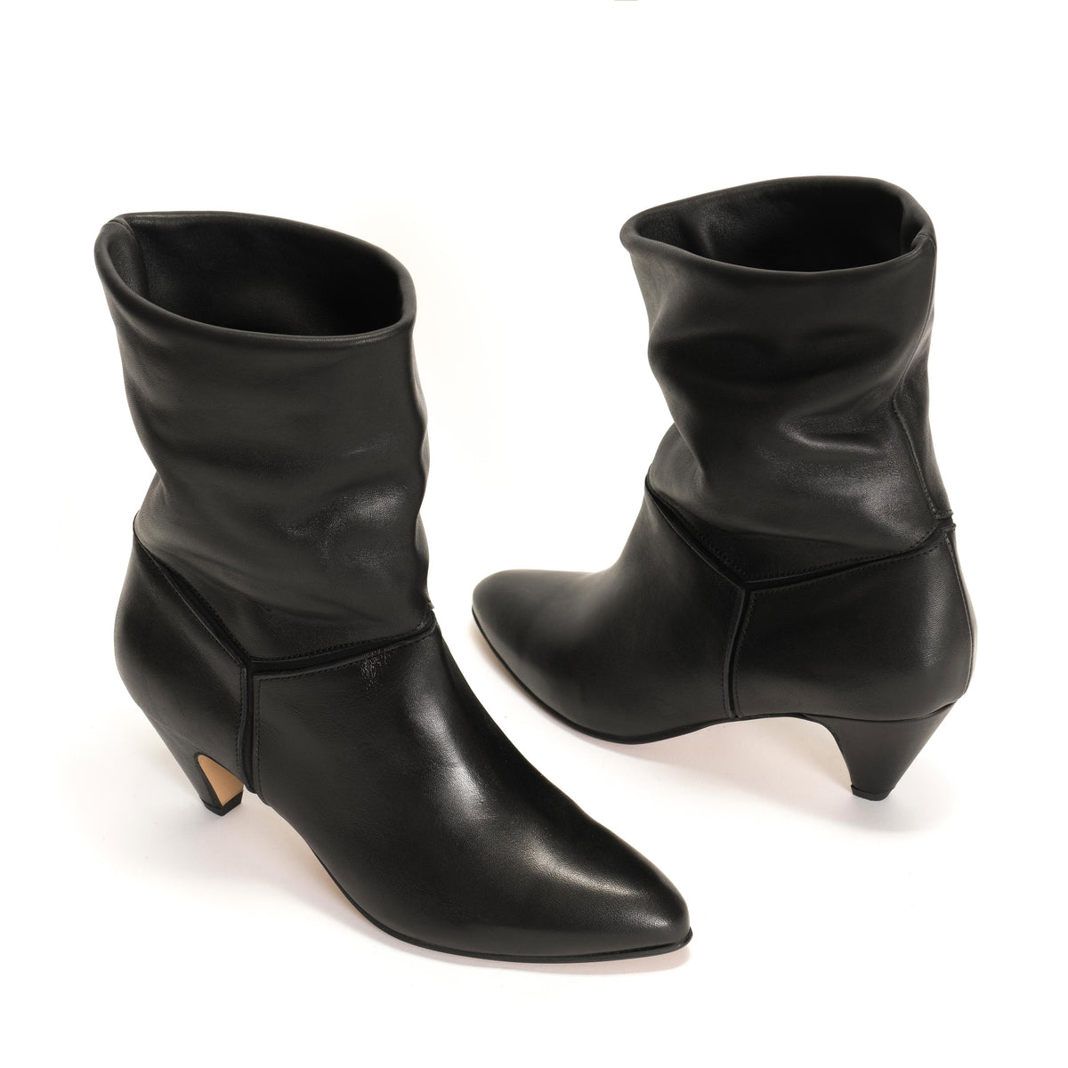 Jassi 50 stiletto Soft calf & suede leather Black