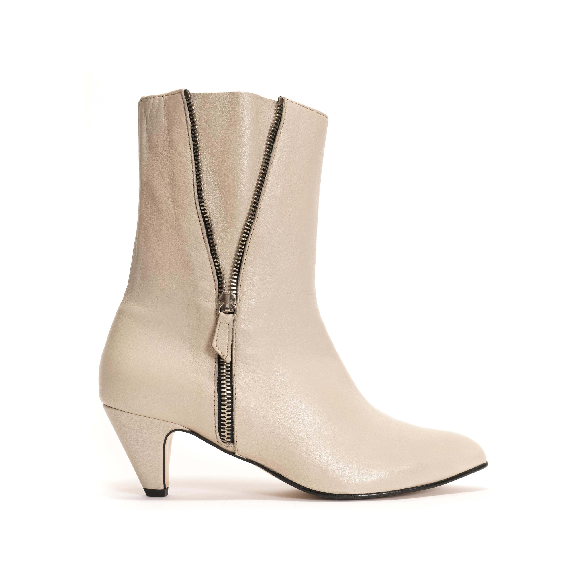 Livianna 50 stiletto Calf nappa Ash Silver zip - Anonymous Copenhagen