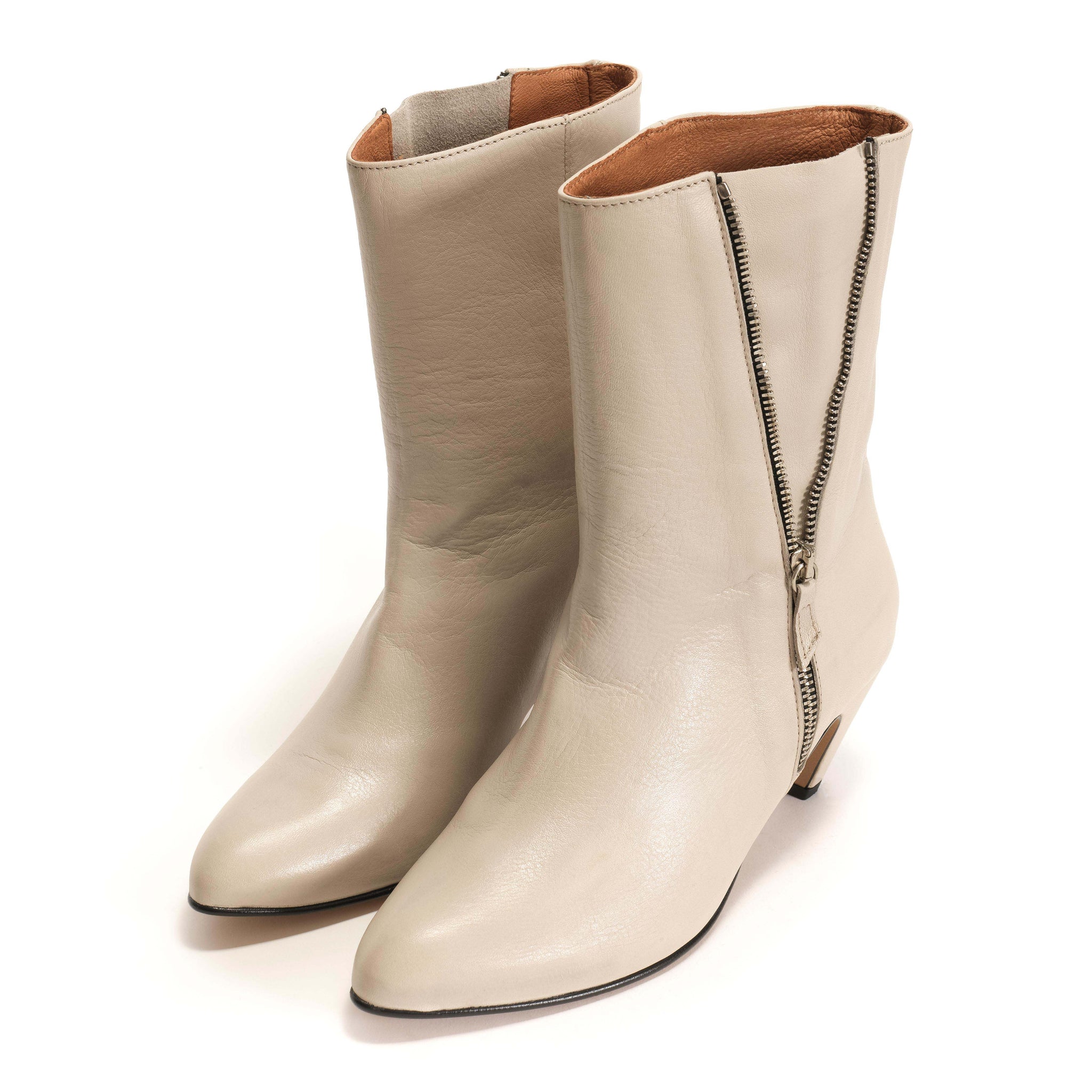 Livianna 50 stiletto Calf nappa Ash Silver zip - Anonymous Copenhagen