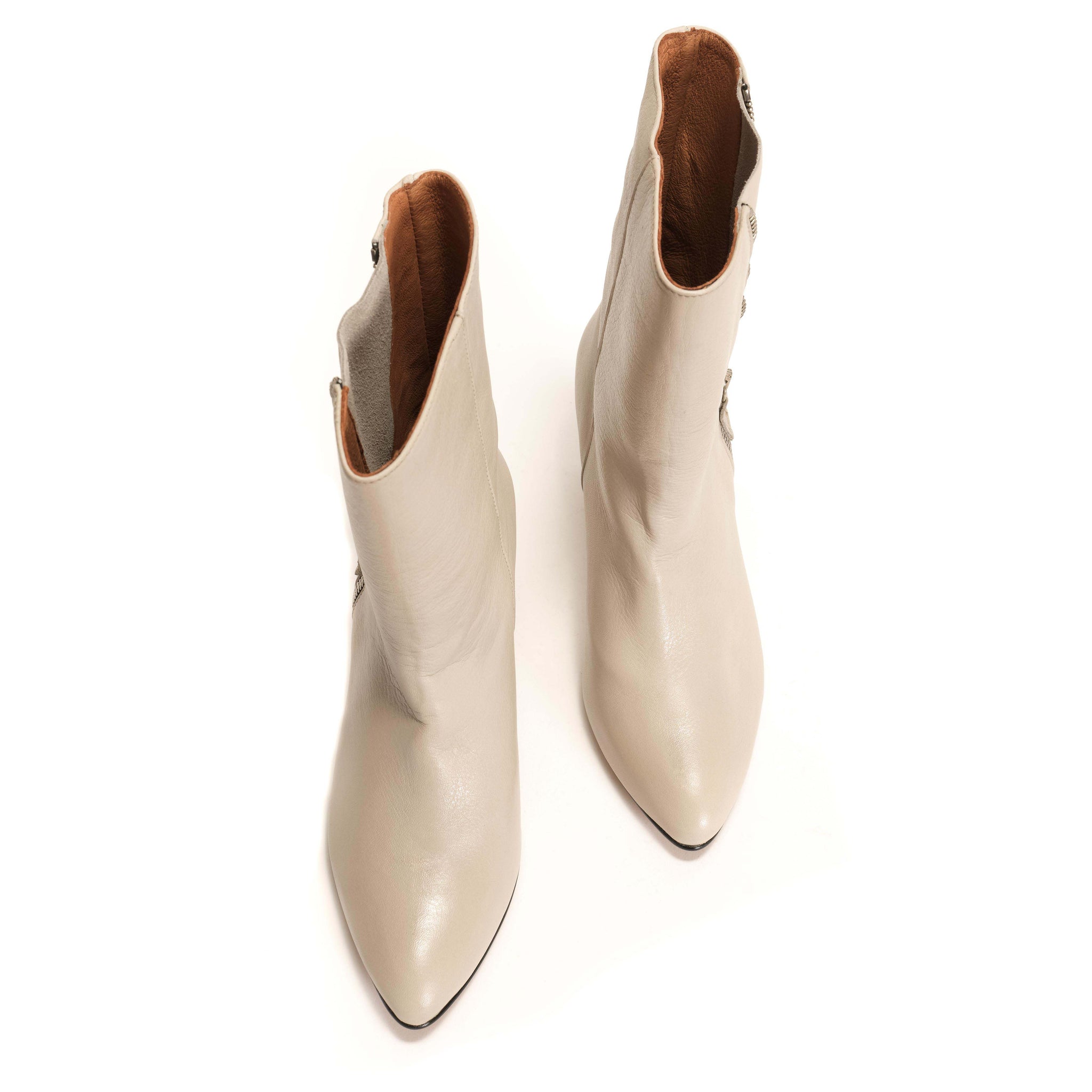 Livianna 50 stiletto Calf nappa Ash Silver zip - Anonymous Copenhagen
