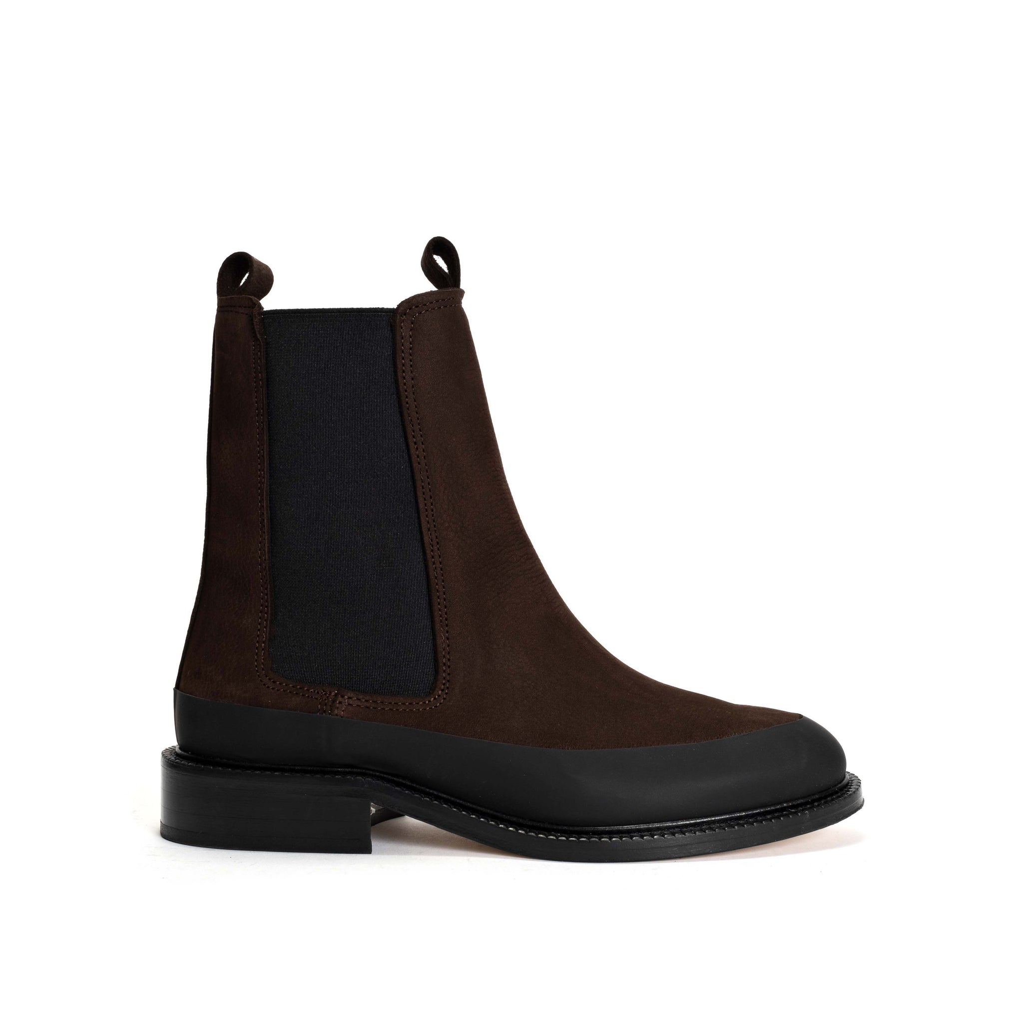 Larie rubber trim calf nubuck Coffee brown - Anonymous Copenhagen