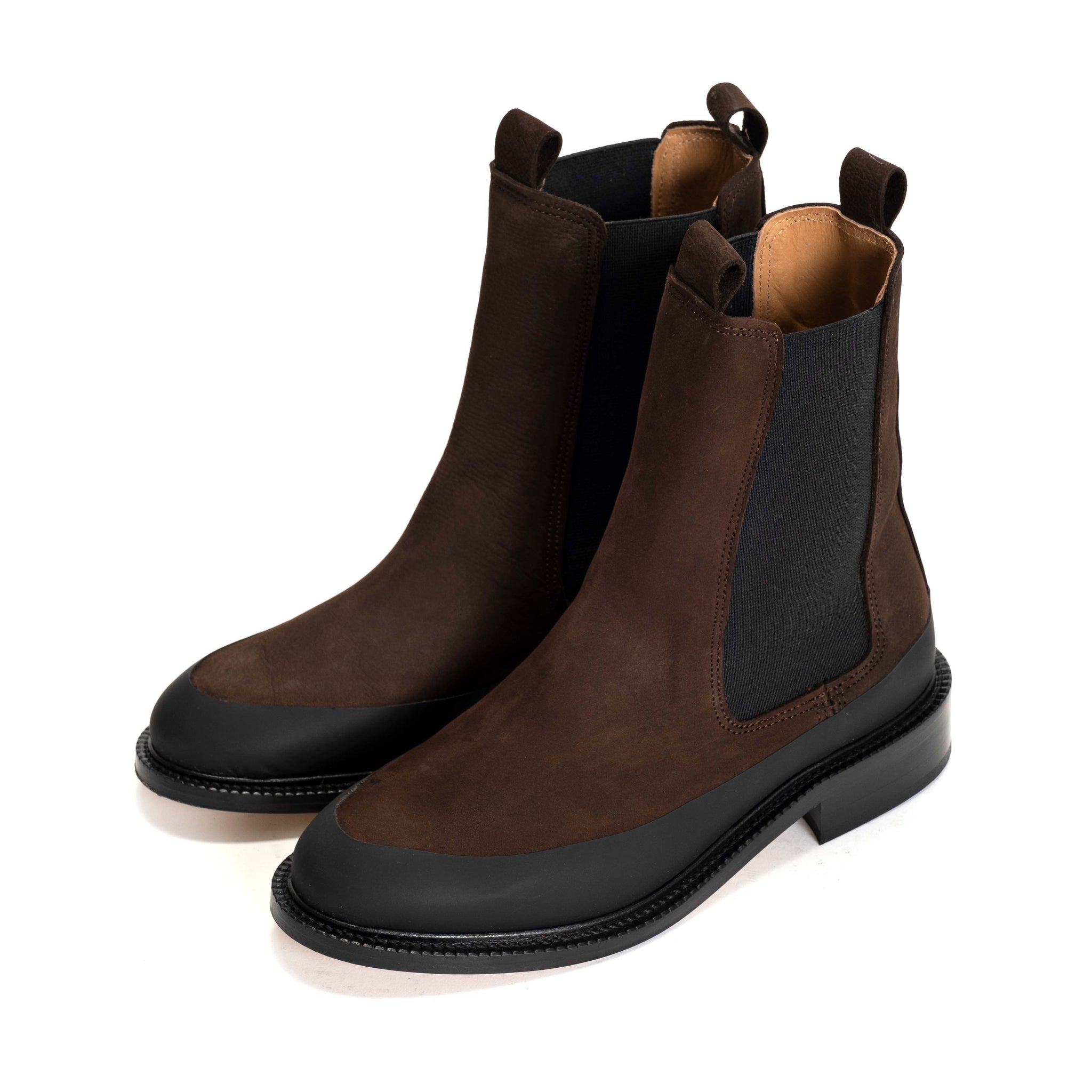 Larie rubber trim calf nubuck Coffee brown - Anonymous Copenhagen