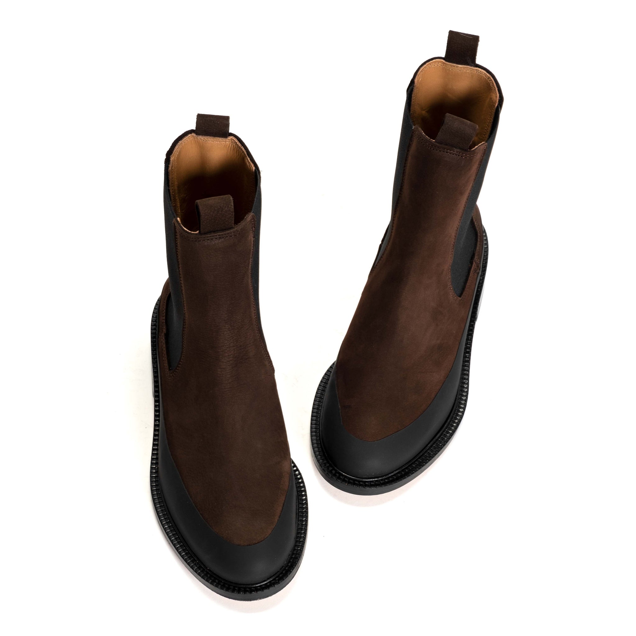 Larie rubber trim calf nubuck Coffee brown - Anonymous Copenhagen