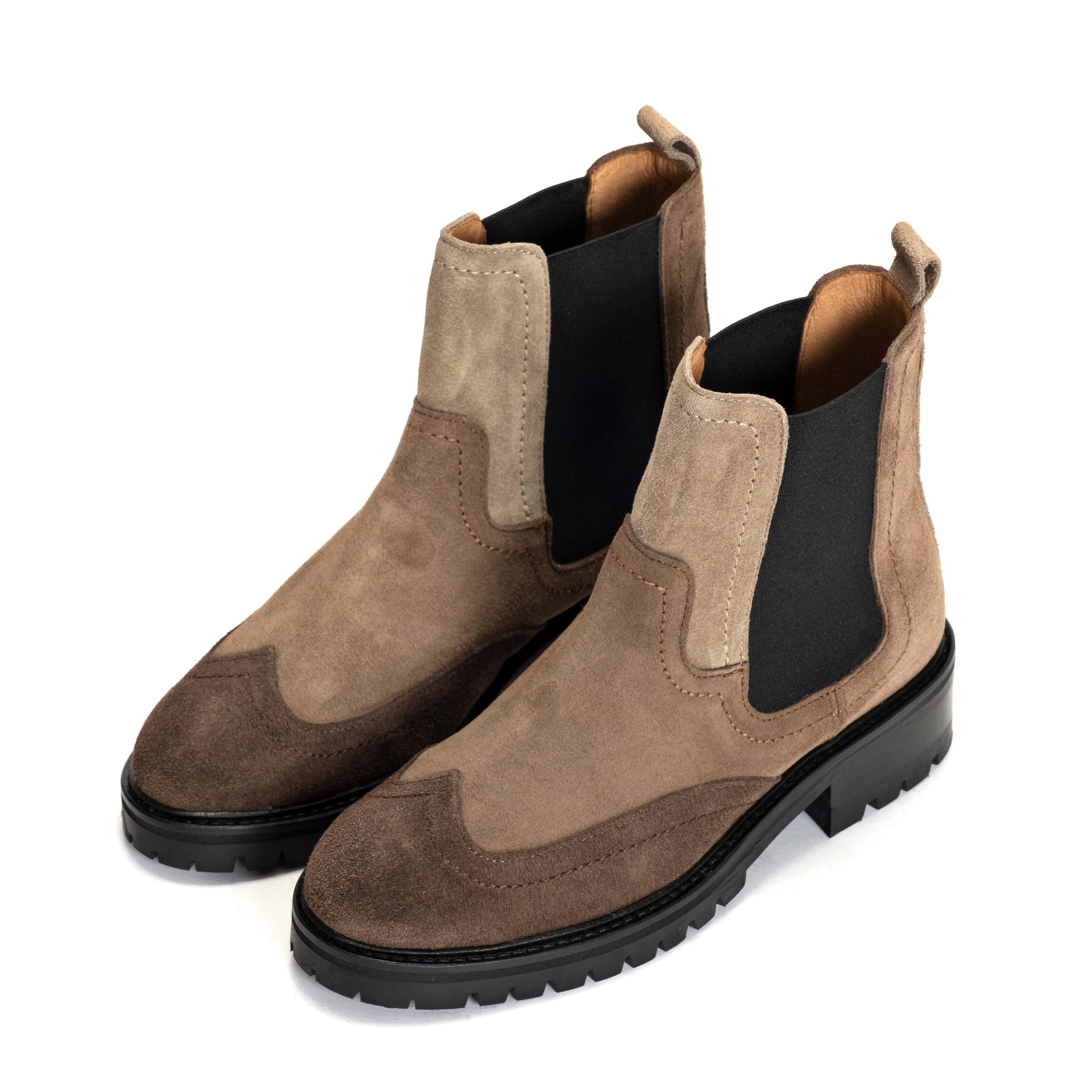 Jami Calf suede mix Coffee brown & Dark taupe & Mushroom - Anonymous Copenhagen