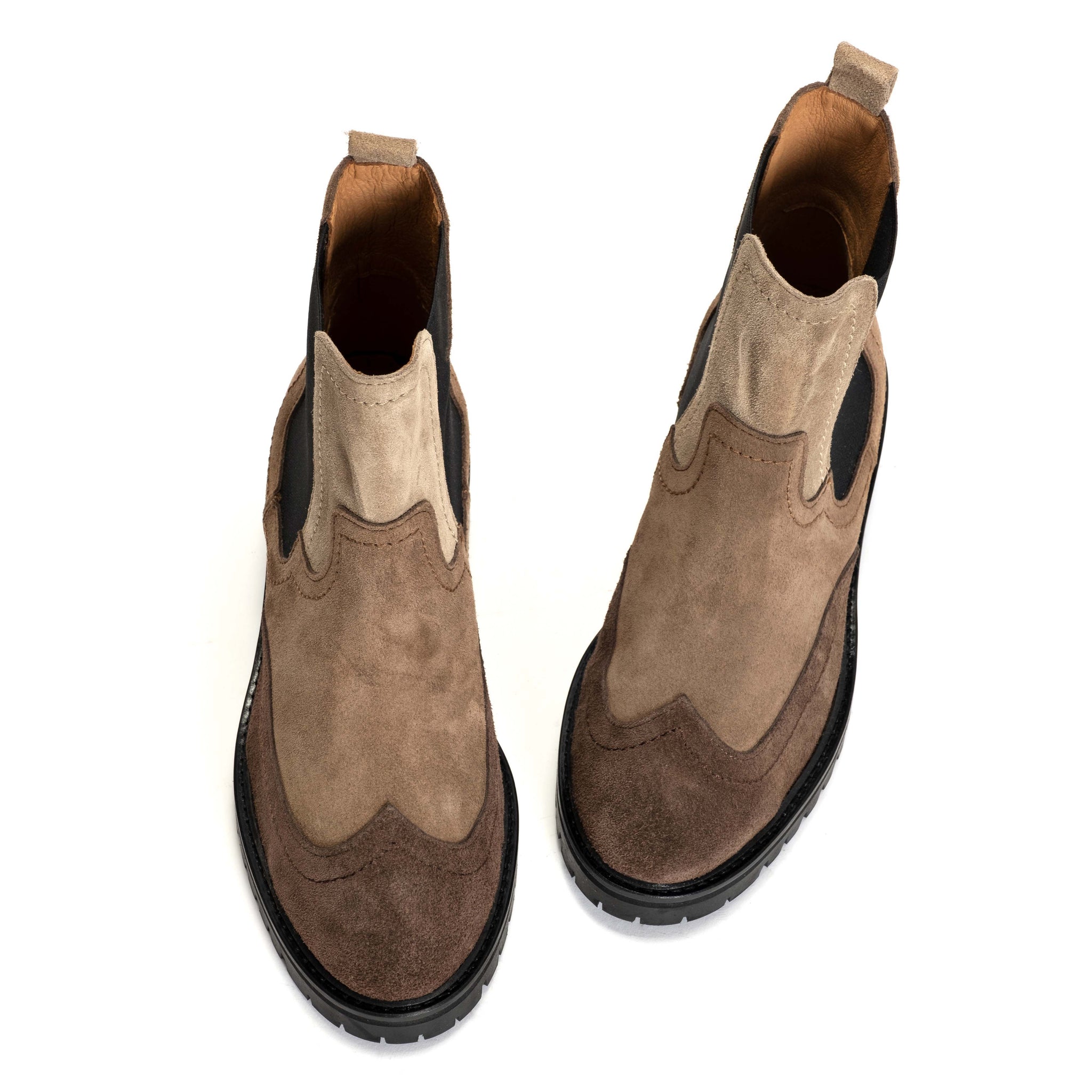 Jami Calf suede mix Coffee brown & Dark taupe & Mushroom - Anonymous Copenhagen