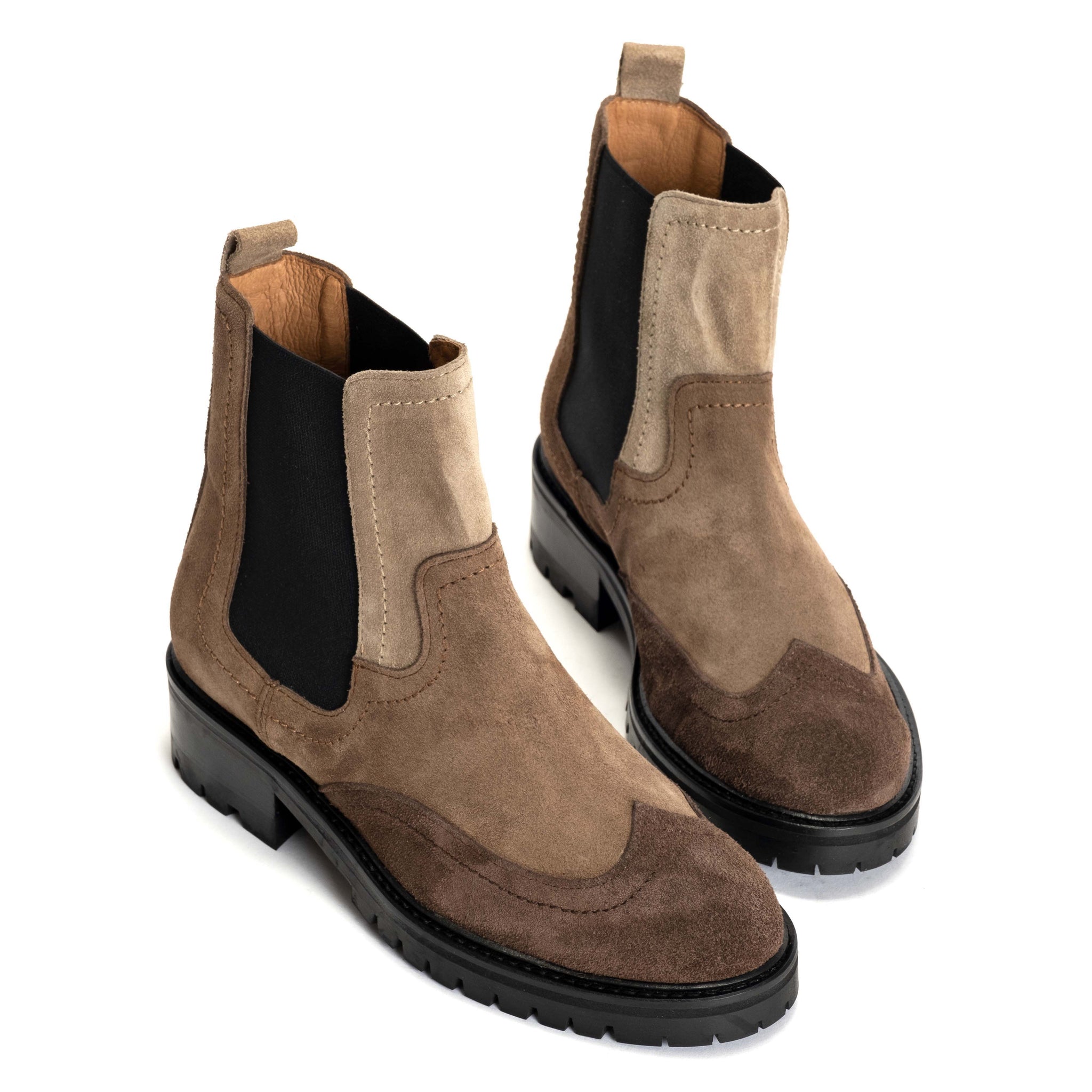 Jami Calf suede mix Coffee brown & Dark taupe & Mushroom - Anonymous Copenhagen