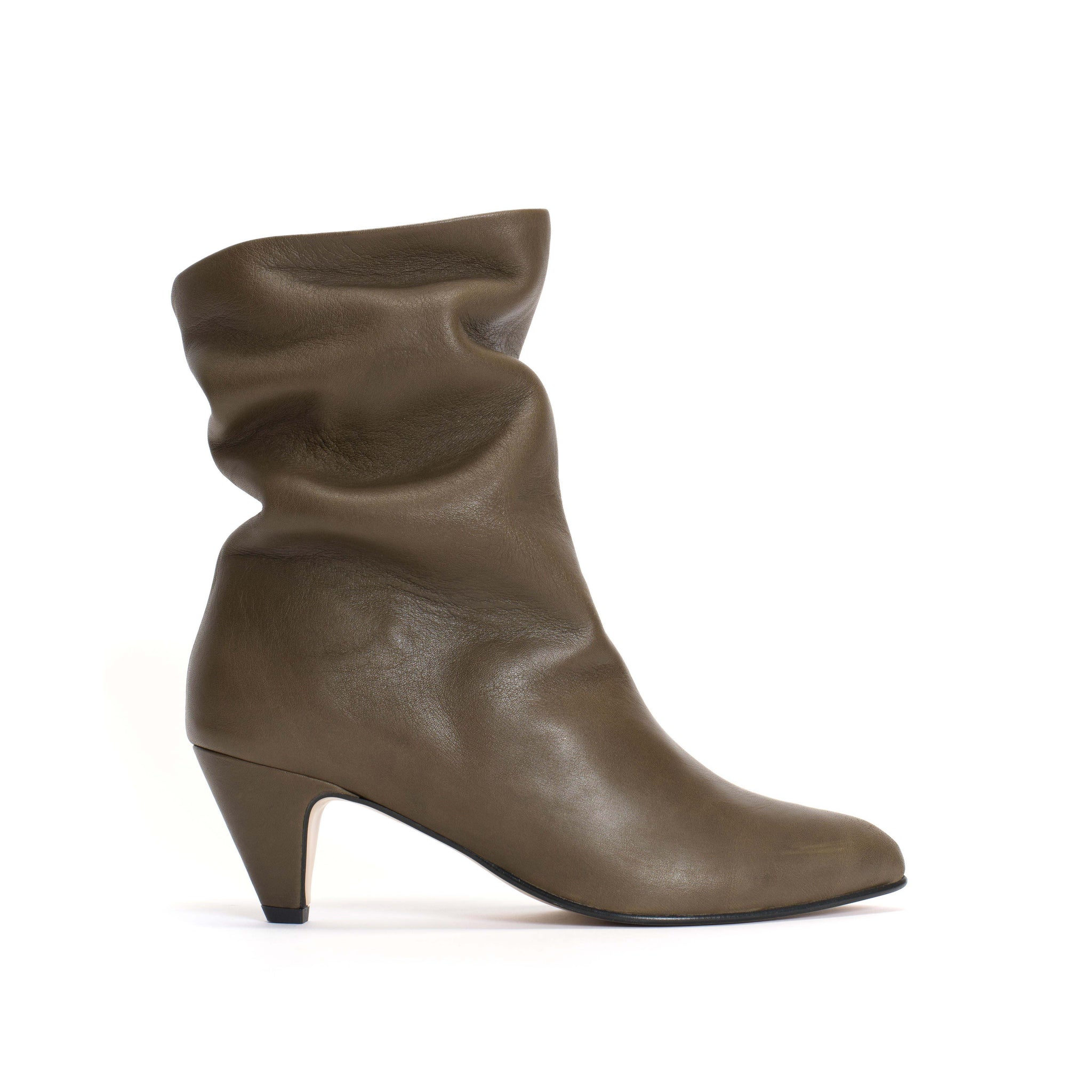 Vully 50 Stiletto Soft calf Olive green - Anonymous Copenhagen