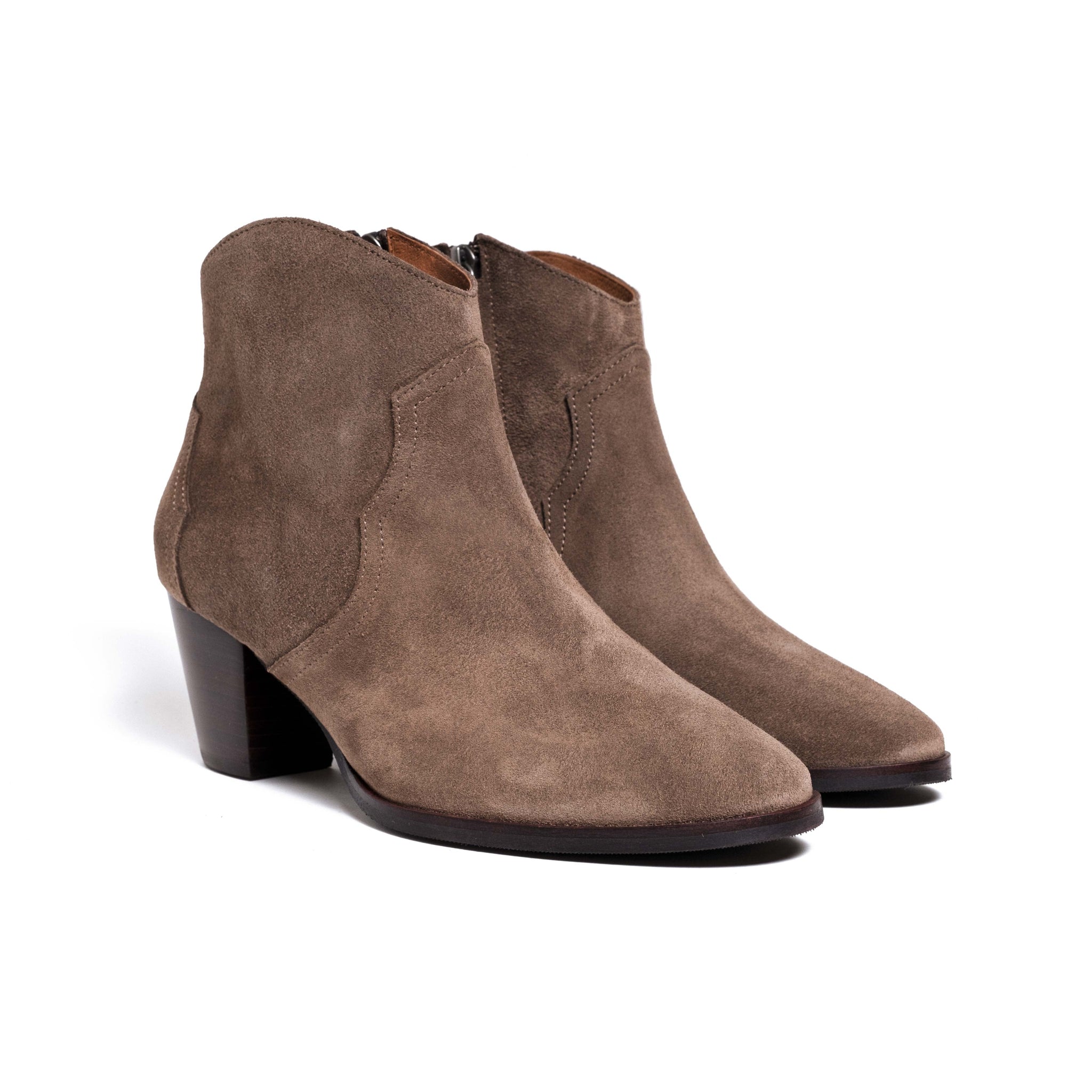 Fiona 60 Calf Suede Dark taupe - Anonymous Copenhagen