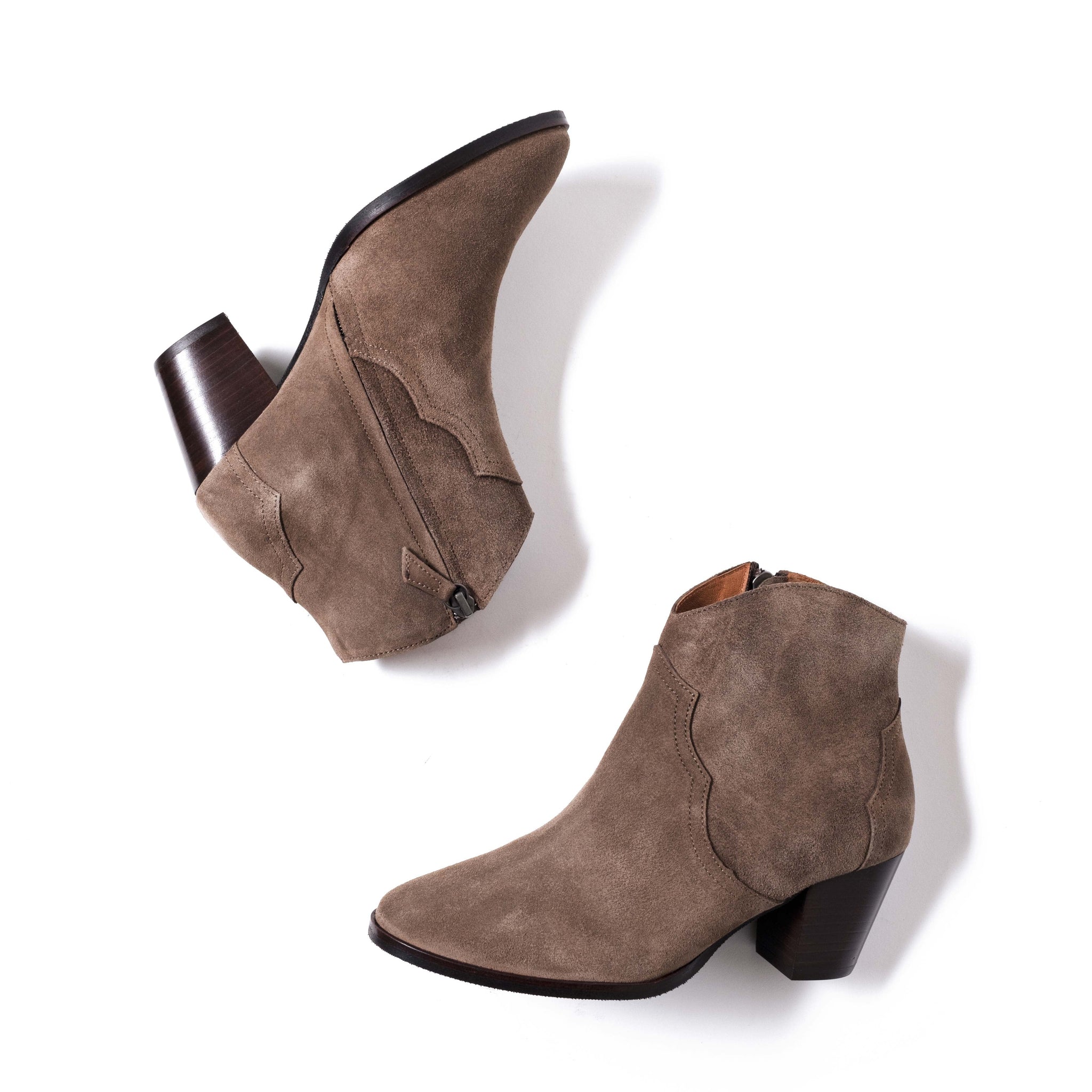 Fiona 60 Calf Suede Dark taupe - Anonymous Copenhagen