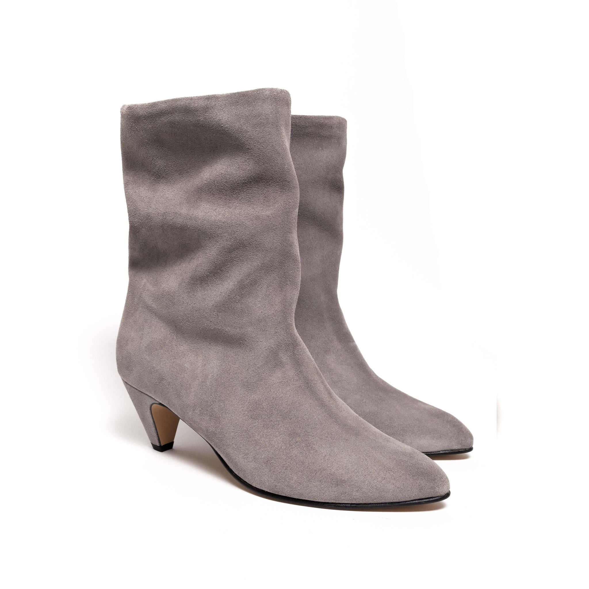 Vully 50 Stiletto Calf Suede Asphalt grey - Anonymous Copenhagen