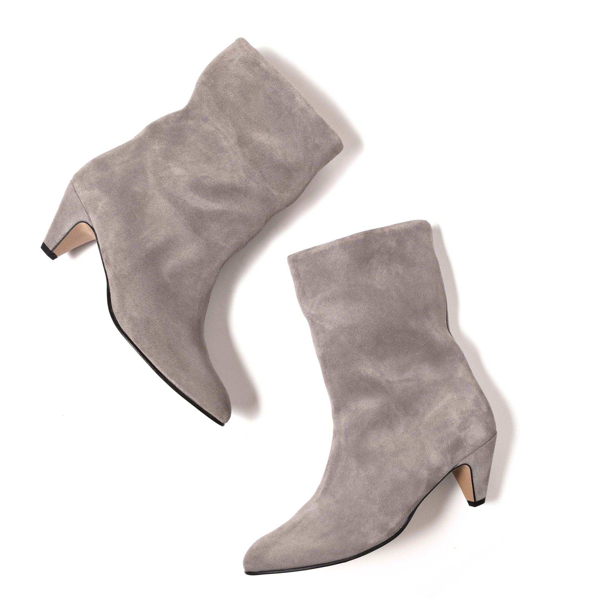 Vully 50 Stiletto Calf Suede Asphalt grey - Anonymous Copenhagen