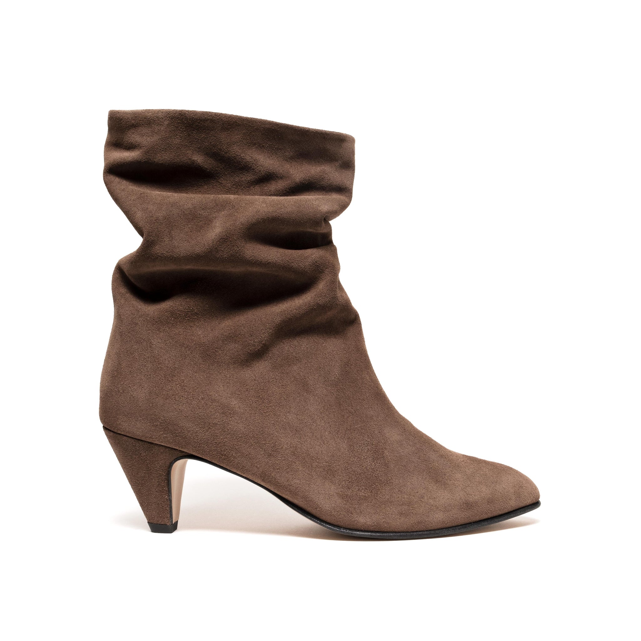 Vully 50 Stiletto Calf Suede Dark taupe - Anonymous Copenhagen